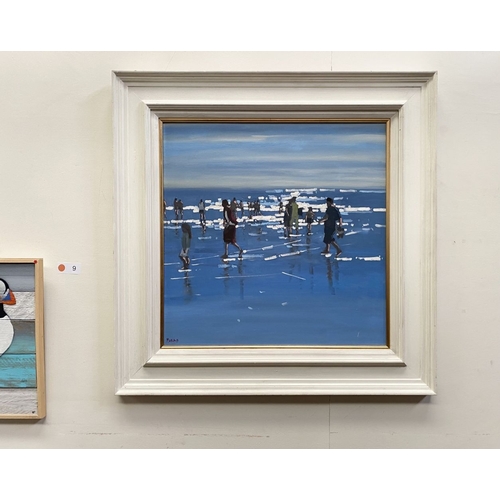 36 - JOHN MORRIS (IRISH, B.1958), ‘JULY BRITTAS BAY’, large framed oil on board, signed lower left, inscr... 