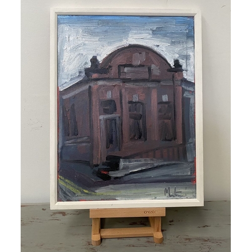 50 - MARTIN STONE (IRISH, 20TH CENTURY), ‘SKIBBEREEN POST OFFICE’, oil on canvas, signed lower right, ins... 