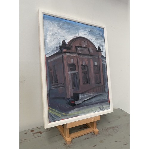 50 - MARTIN STONE (IRISH, 20TH CENTURY), ‘SKIBBEREEN POST OFFICE’, oil on canvas, signed lower right, ins... 