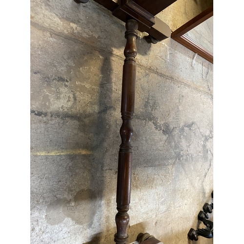 67 - AN EXCELLENT MAHOGANY SIDE TABLE, with three quarter gallery to top, two frieze drawers, standing on... 