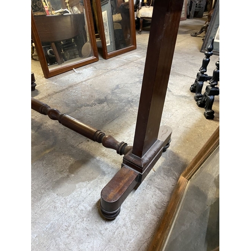 67 - AN EXCELLENT MAHOGANY SIDE TABLE, with three quarter gallery to top, two frieze drawers, standing on... 