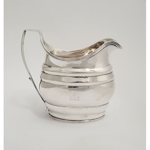 7 - A GEORGE III IRISH CORK SILVER CREAM JUG, Hallmarked Maker John Toleken, Cork c.1795. With square lo... 