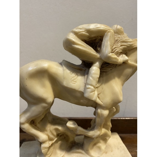 79 - A VINTAGE ITALIAN RACEHORSE SCULPTURE, resin, made in Italy, dimensions: 15.5cm high x 21cm wide app... 