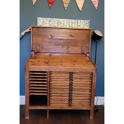 25 - AN ANTIQUE OAK DRAUGHTSMAN’S CABINET, or flat file cabinet, this expertly crafter piece has a lift t... 