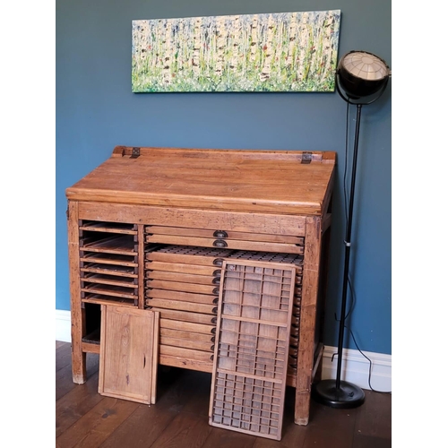 25 - AN ANTIQUE OAK DRAUGHTSMAN’S CABINET, or flat file cabinet, this expertly crafter piece has a lift t... 