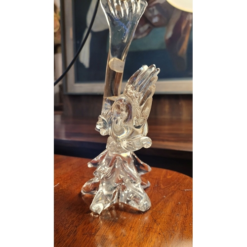 112 - A VINTAGE MURANO SIRENA FISH CRYSTAL GLASS TABLE LAMP, a lovely table lamp in the form of a fish in ... 