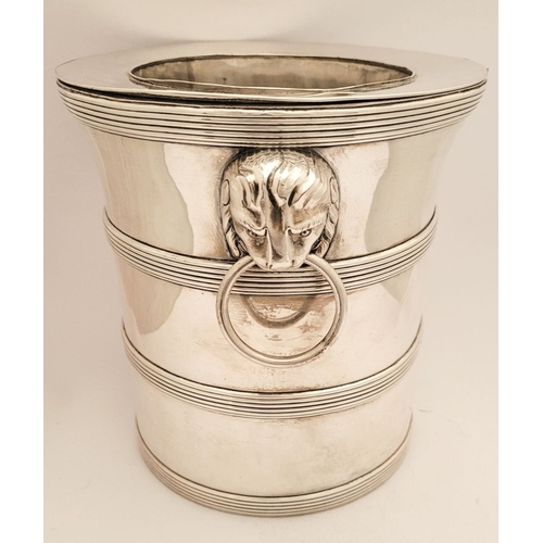 117 - A LATE 18TH CENTURY ‘OLD SHEFFIELD’ PLATED SILVER ICE BUCKET, circa 1795, the bucket has four bands ... 