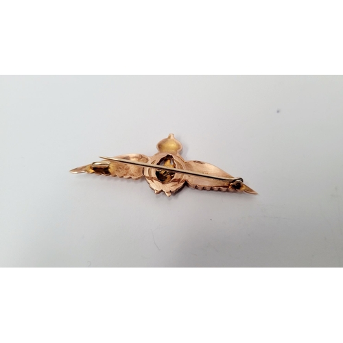 125 - A 9CT YELLOW GOLD ENAMELLED RAF SWEETHEART BROOCH, circa 1925, in excellent condition, lovely bright... 