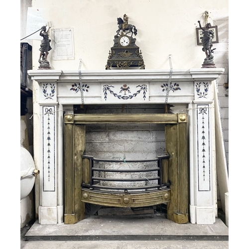 128 - AN ANTIQUE GEORGIAN MARBLE & SCAGLIOLA MANTLEPIECE FIREPLACE, in the manner of Pietro Bossi. This be... 