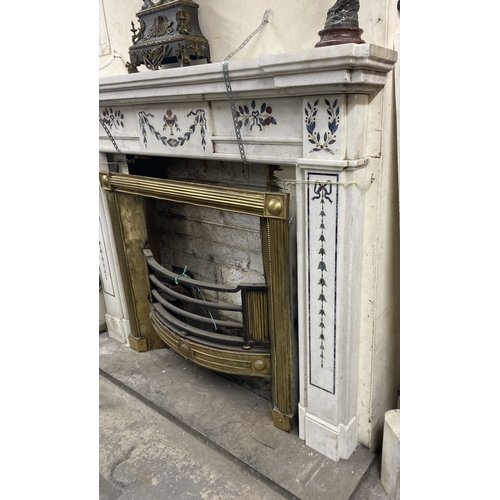 128 - AN ANTIQUE GEORGIAN MARBLE & SCAGLIOLA MANTLEPIECE FIREPLACE, in the manner of Pietro Bossi. This be... 