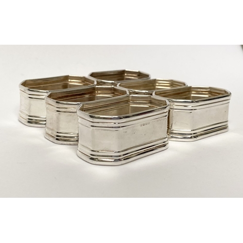 137 - A SET OF SIX SILVER NAPKIN RINGS, by Victoria Silverware Ltd, Hockley Hill, Birmingham 1996-1997 (fo... 