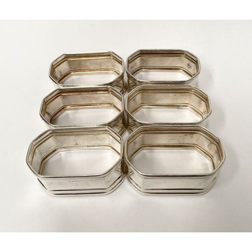 137 - A SET OF SIX SILVER NAPKIN RINGS, by Victoria Silverware Ltd, Hockley Hill, Birmingham 1996-1997 (fo... 