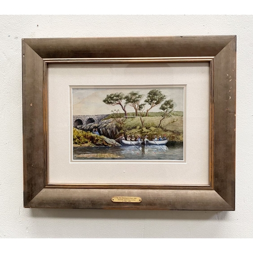 157 - SUSAN LETITIA LYLE (Fl 1882-1889), ‘UP THE DONEMARK RIVER, CORK’, watercolour, plaque mounted to fra... 