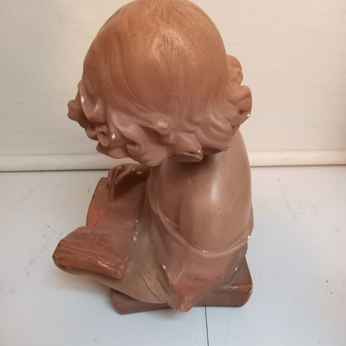 167 - AN ART DECO PERIOD STUDY OF A GIRL READING, 33cm tall x 29cm wide.