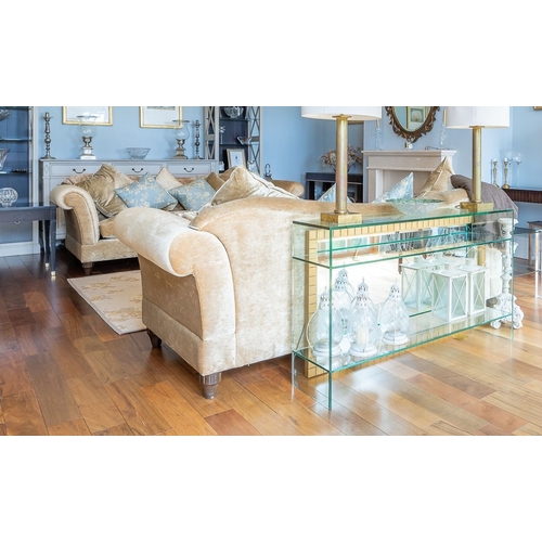 170 - A REALLY BEAUTIFUL JOHN SANKEY GOLD VELVET SOFA, a luxurious piece of finely made furniture, with ro... 