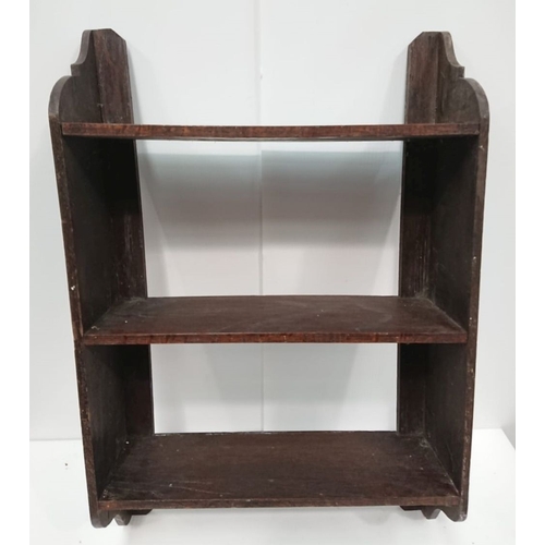 175 - RESTORATION PROJECTS: TWO SMALL WALL-MOUNTABLE SHELVES (i) a white painted shelf with irregular size... 