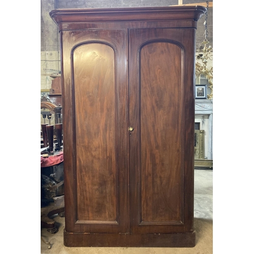 198 - AN EXCELLENT VICTORIAN MAHOGANY TWO DOOR LINEN CLOSET, by E. Phillips & Sons Bristol. Provenance: fr... 