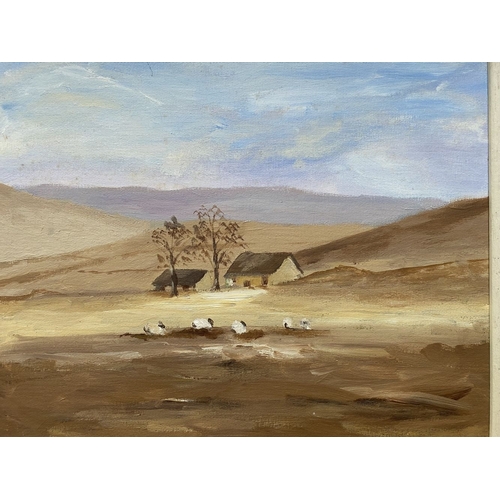 204 - IRISH SCHOOL, 20TH CENTURY, ‘LANDSCAPE WITH SHEEP’, oil on canvas, dimensions: 41cm x 46cm approx. f... 