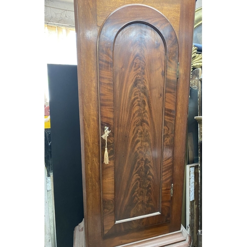 24 - AN EXCELLENT IRISH ‘J. MANGAN CORK’ MAHOGANY LONGCASE GRANDFATHER CLOCK, in flame mahogany case. The... 