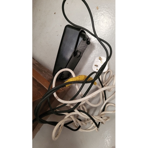 247 - AN VINTAGE IRISH LUCIA PRECISION SEWING MACHINE – MOTOR BY HILLMAN ELECTRIC MOTORS LTD, sitting on a... 