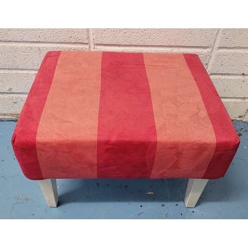 280 - A DESIGNER’S GUILD LOW RISE UPHOSTERED FOOT STOOL, with tapered leg. Dimensions: 54 x 44 x 38cm Cond... 