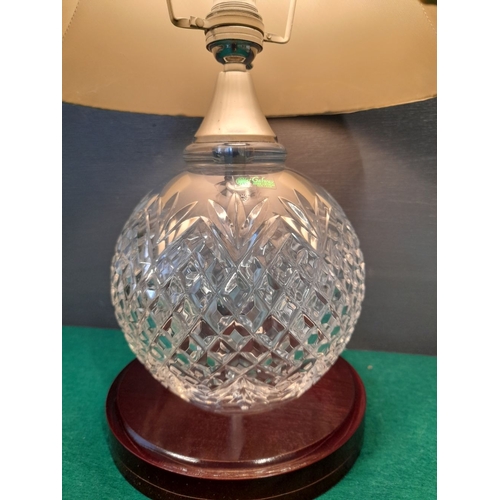 291 - A BEAUTIFUL GALWAY CRYSTAL TABLE LAMP, in excellent condition, complete with a pleated shade. 39cm t... 