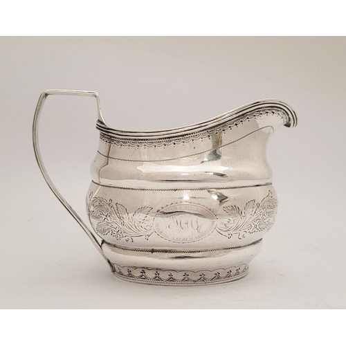 31 - A VERY FINE & RARE CORK IRISH SILVER CREAM JUG, circa 1800, impressed ‘STERLING’ mark to the base, a... 