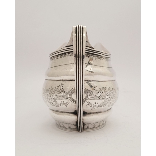 31 - A VERY FINE & RARE CORK IRISH SILVER CREAM JUG, circa 1800, impressed ‘STERLING’ mark to the base, a... 