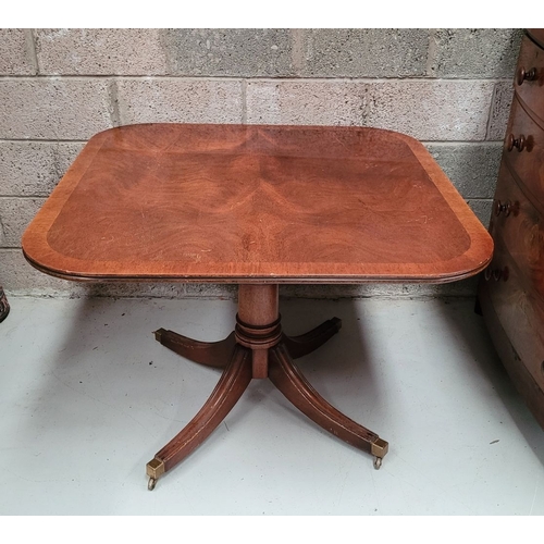 54 - A FINE & RARE LATE 19TH CENTURY IRISH MAHOGANY ADJUSTABLE (UP & DOWN) CENTRE TABLE, Circa 1880, cros... 