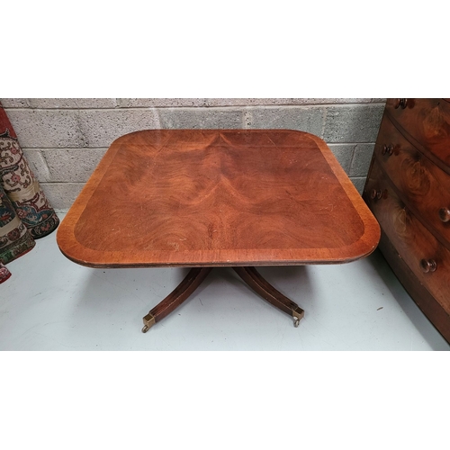 54 - A FINE & RARE LATE 19TH CENTURY IRISH MAHOGANY ADJUSTABLE (UP & DOWN) CENTRE TABLE, Circa 1880, cros... 