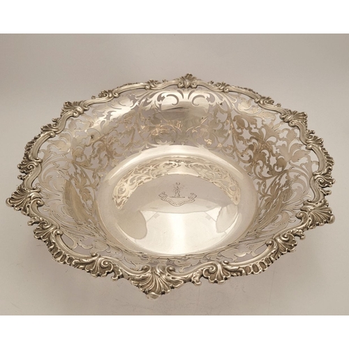 63 - A VERY FINE PAIR OF EARLY 20TH CENTURY SILVER FRUIT DISHES, each with beautiful chased foliage scrol... 