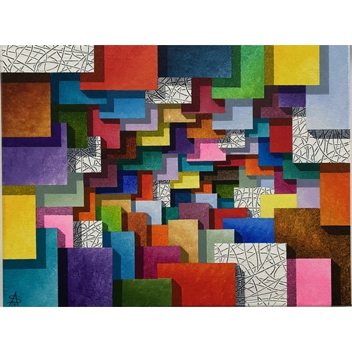 68 - ALVIN SEXTON (Irish, 20th Century), ‘JOURNEY OF COLOUR’, acrylic on canvas, signed with initials low... 