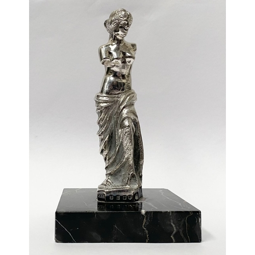 7 - AN IRISH SILVER ‘VENUS DE MILO’ SCULPTURE ON MARBLE BASE, Dublin 1973 by M H Gill. Exceptional sculp... 