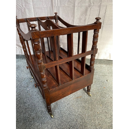 80 - A GOOD QUALITY REGENCY MAHOGANY CANTERBURY excellent for storing magazines, papers, and sheet music:... 