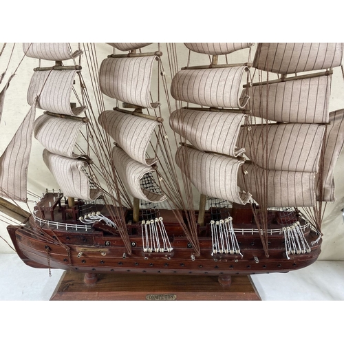 96 - AN EXCELLENT VINTAGE SHIP MODEL, of the 18th Century Spanish ‘Confection’, expertly made with label ... 