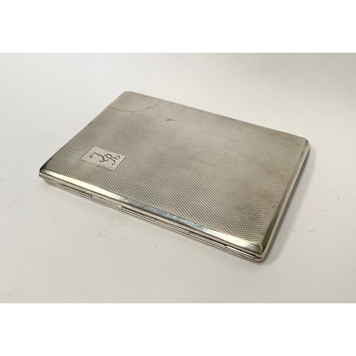 99 - A FINE SILVER CIGARETTE CASE, by Harman Brothers, Spencer Street, Birmingham c.1946. With engine tur... 