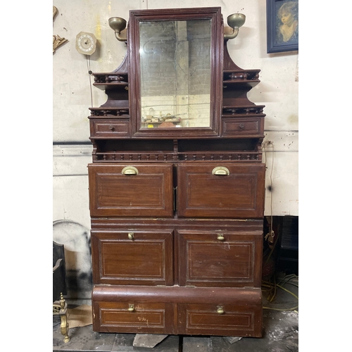 233 - A RARE AUTHENTIC EDWARDIAN MAHOGANY SHIPS DOUBLE WASH STAND, likely from a state room of the White S... 