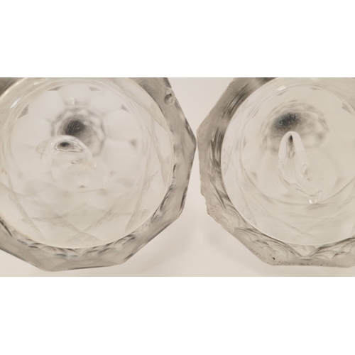 11 - A VERY FINE LATE 18TH CENTURY IRISH SILVER CRUET SET, complete with 2 cut glass bottles, a large sif... 