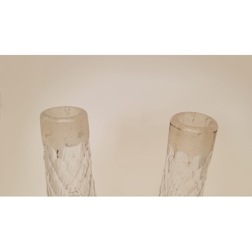 11 - A VERY FINE LATE 18TH CENTURY IRISH SILVER CRUET SET, complete with 2 cut glass bottles, a large sif... 