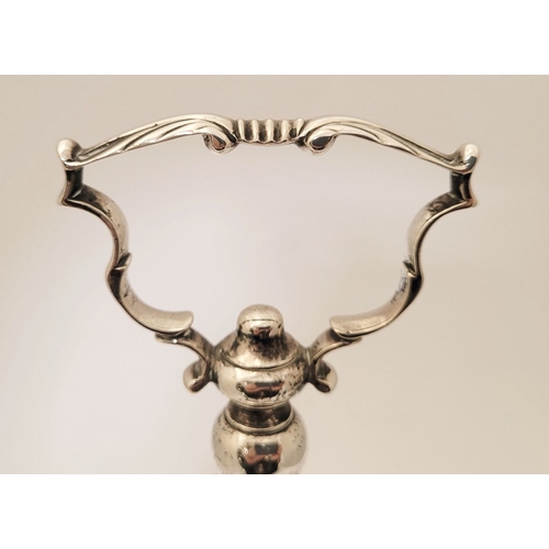 11 - A VERY FINE LATE 18TH CENTURY IRISH SILVER CRUET SET, complete with 2 cut glass bottles, a large sif... 