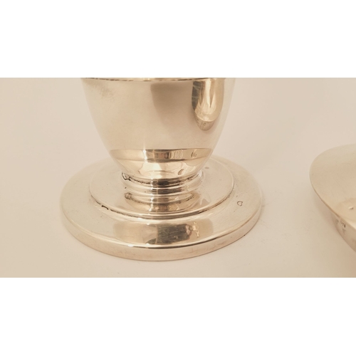 33 - AN ART DECO DESIGN SUGAR VASE – with lift away lid, and handles on each side of the rim, of tapered ... 