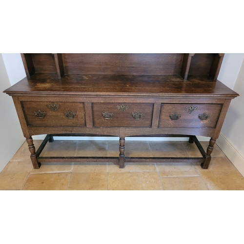 30 - AN 18TH CENTURY OAK WELSH DRESSER – this is a wonderful example of this piece of furniture, to the b... 
