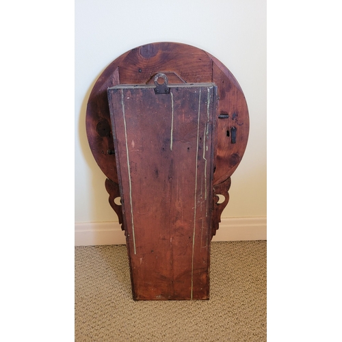 128 - AN INLAID JEROME & CO 8 DAY ANGLO AMERICAN WALL CLOCK, the frame with mahogany & rosewood decorated ... 