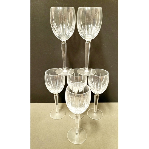 133 - SET OF 6 WATERFORD BLACKROCK WINE GLASSES, with Waterford acid name to the base of each. The cup dec... 