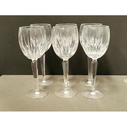 133 - SET OF 6 WATERFORD BLACKROCK WINE GLASSES, with Waterford acid name to the base of each. The cup dec... 