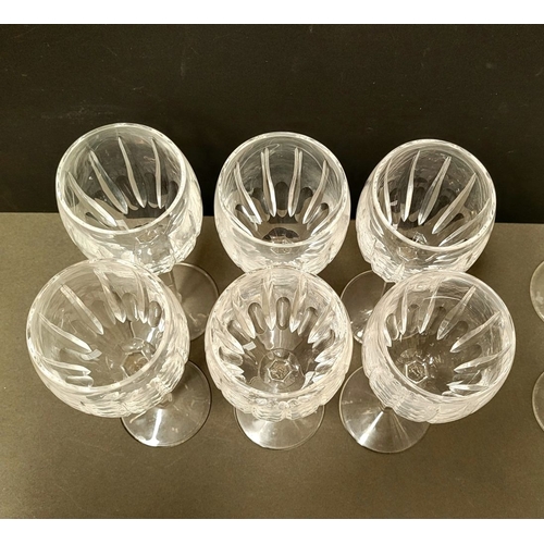 133 - SET OF 6 WATERFORD BLACKROCK WINE GLASSES, with Waterford acid name to the base of each. The cup dec... 