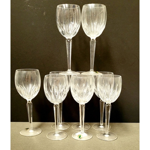 134 - SET OF 8 WATERFORD BLACKROCK WINE GLASSES, with Waterford acid name to the base of each. The cup dec... 