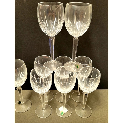 134 - SET OF 8 WATERFORD BLACKROCK WINE GLASSES, with Waterford acid name to the base of each. The cup dec... 