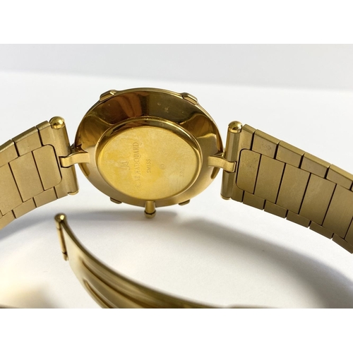 135 - A VINTAGE ANDRE LE MARQUAND GENEVE SWISS WRISTWATCH, elegant watch with tapered strap.