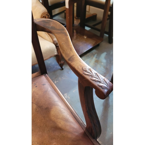 22 - A HANDSOME PAIR OF FINELY MADE CHIPPENDALE STYLE CARVER ARMCHAIRS, each with a shaped crest rail hav... 